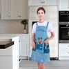 Kitchen Apron Cartoon Dog Pattern Apron Waterproof Oil-Resistant Polyester Sleeveless Apron for Home Restaurant Cafe House Cleaning