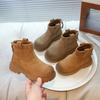 Girls Martin Boots Short Boots Autumn and Winter 2025 New Children's Boots Foreign Style Autumn Girls Velvet Leather Boots Foreign Style