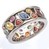 Hollow Diamond Trendy Ring Geometric Design Colorful Magnetic Ring Therapy