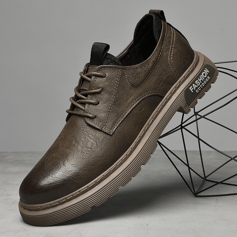 New Arrival Genuine Leather Mens Shoes Classic Casual Men Leather Boots Retro Style Brand  Male Ankle Boots Comfy Business Shoes