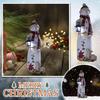 Christmas Snowman Figurine with Lantern Resin Snowman Statue Art Decor Outdoor Christmas Snowman Door Greeter for Yard Garden Decor