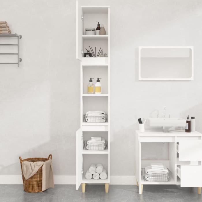 VidaXL Bathroom Cabinet White 30x30x190 Cm Engineered Wood 819788