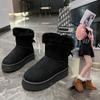 2024 New Platform Boots Women's Winter with Fleece Thickened Warm Cotton Boots Northeast Outdoor Non-slip Bread Cotton Shoes
