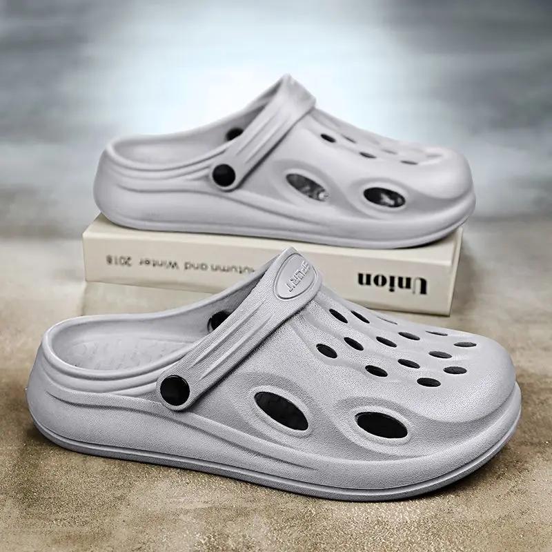 Outdoor Slippers For Men Slip-resistant Beach Sandals Man Comfortable Cheap Korean Style Casual 2024 Style Elegant Eva Shoes