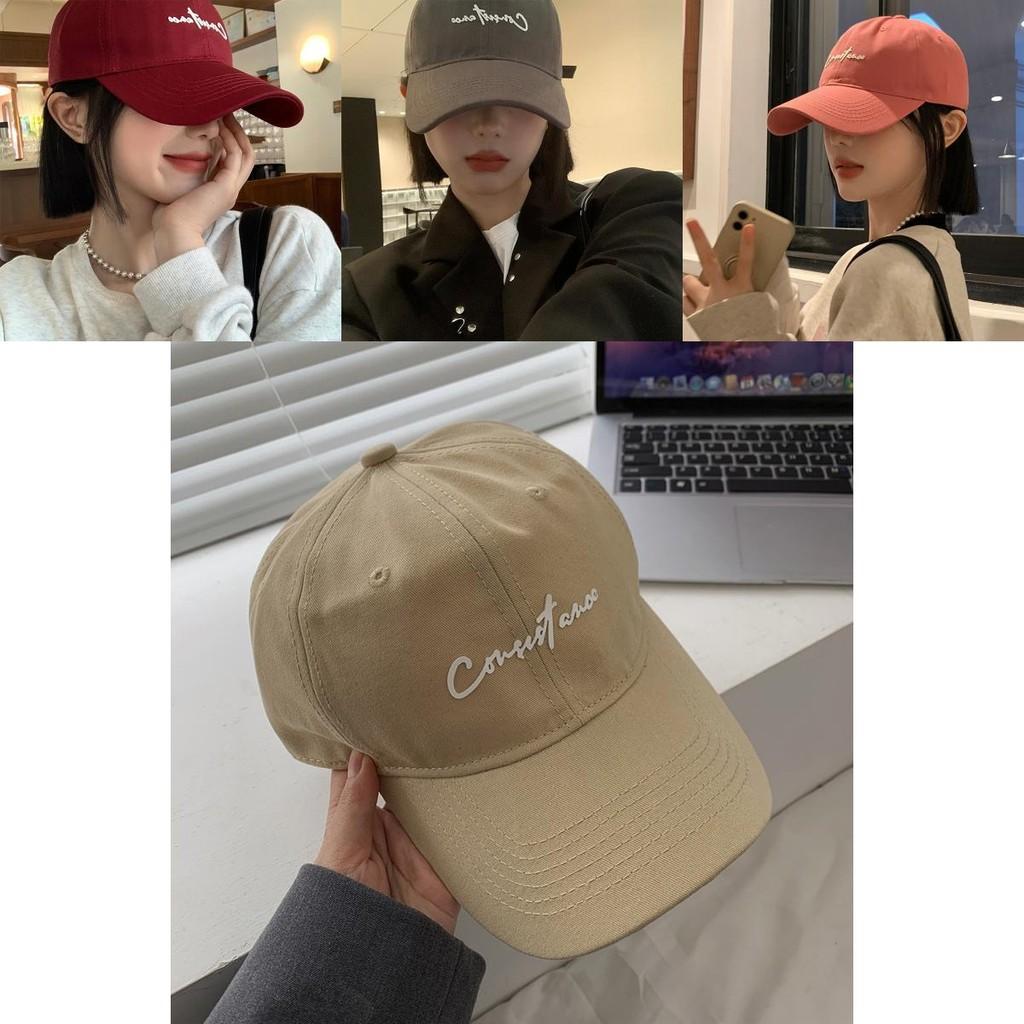 Letter Design Trendy Pink Baseball Cap For Women With Round Top And Brim Bent