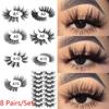 Multilayered Effect Wispies Fluffy False Eyelashes Eye Lash Extension Full Volume Thick 3D Mink