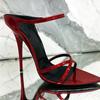 Fashion Luxury Design Sexy Pointy Red High Heels Women'S 2025 New Stiletto Sandals Wear Exquisite Slippers