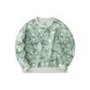 Outdoor Series All Over Plant Print Loose Long Sleeve Pullover Sweatshirt Women Sweatshirt Ceramic-Green 162416705-3