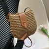 Women's Straw Fabric Shoulder Bag Large Capacity Messenger Bag Crossbody Beach Holiday Summer Fashion