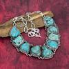 Turquoise Tumble 925 Solid Sterling Silver Necklace with Adjustable Chain, Handmade Gemstone Jewelry Necklace For Memorial Day