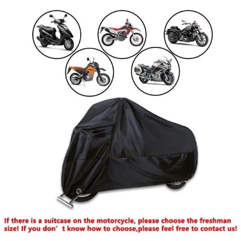 Black Motorcycle Cover - 170T/190T/210D, Sunscreen, Rainproof, Dustproof