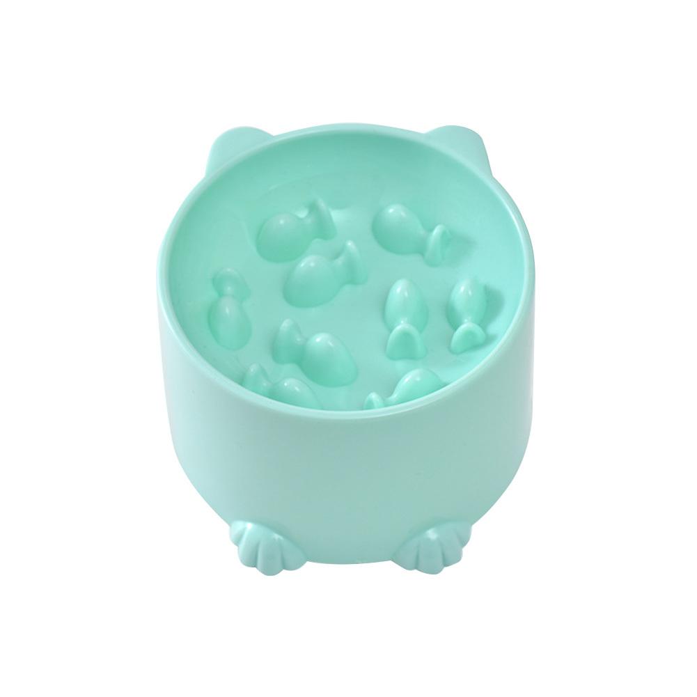 ABS Elevated Cat Slow Feeder Bowl Slow Eating Cat Puzzle Feeders Tilted Raised Anti Vomiting Cat Feeding Bowls For Home Pet