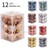 12PCS 4cm Christmas Ball Xmas Tree Balls Hanging Pendant Decoration Plastic Xmas Party New Accessories Ornament Decor