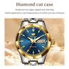 JINSHIDUN New Business and Leisure Ladies Watch Fully Automatic Mechanical Watch Tungsten Steel Double Calendar Luminous Waterproof High-end Watch