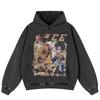 Streetwear Retro Japanese Cartoon Graphic Washed Black Oversized Unisex Y2K Hoodie