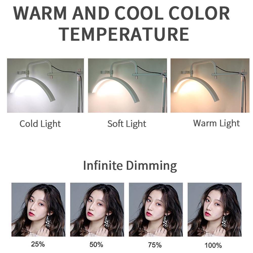 Andoer 36W Half-moon Shaped Fill Light Floor LED Video Light 3200K-5600K Dimmable with Metal Light