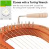 10 Strings Lyre Harp Solid Mahogany Wood Carving Reindeer with Tuning Hammer String Instrument