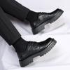 Fashion Mens Business Leather Shoes Round Head Thick Bottom Casual Shoes British Retro Youth Formal Oxford for Men Outdoor Shoes
