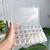56/28 Grid Transparent Jewelry Storage Box Nail Art Earrings Ring Beads Container Home Storage Organization