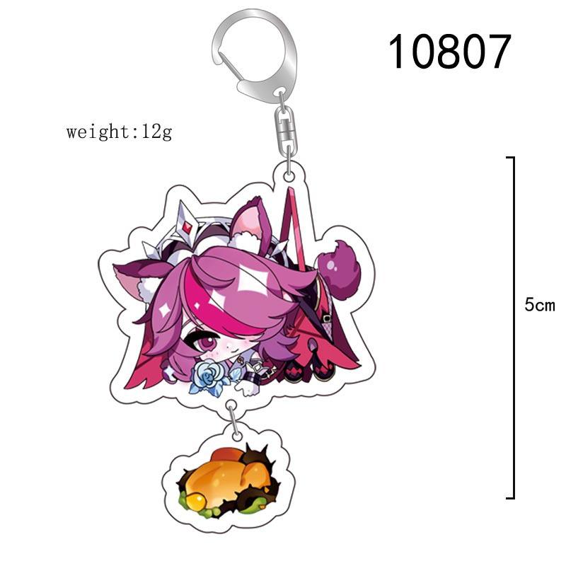Cute Genshin Impact Acrylic Keychain Yoimiya Kazuha Kamisato Ayaka Rosaria Figures Pendant Keyring Ornament