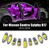 4pcs 12v Car LED Bulbs For Nissan Sentra Sylphy B17 2012 2013 2014 2015 2016 Auto Interior Dome Light Reading Lamps