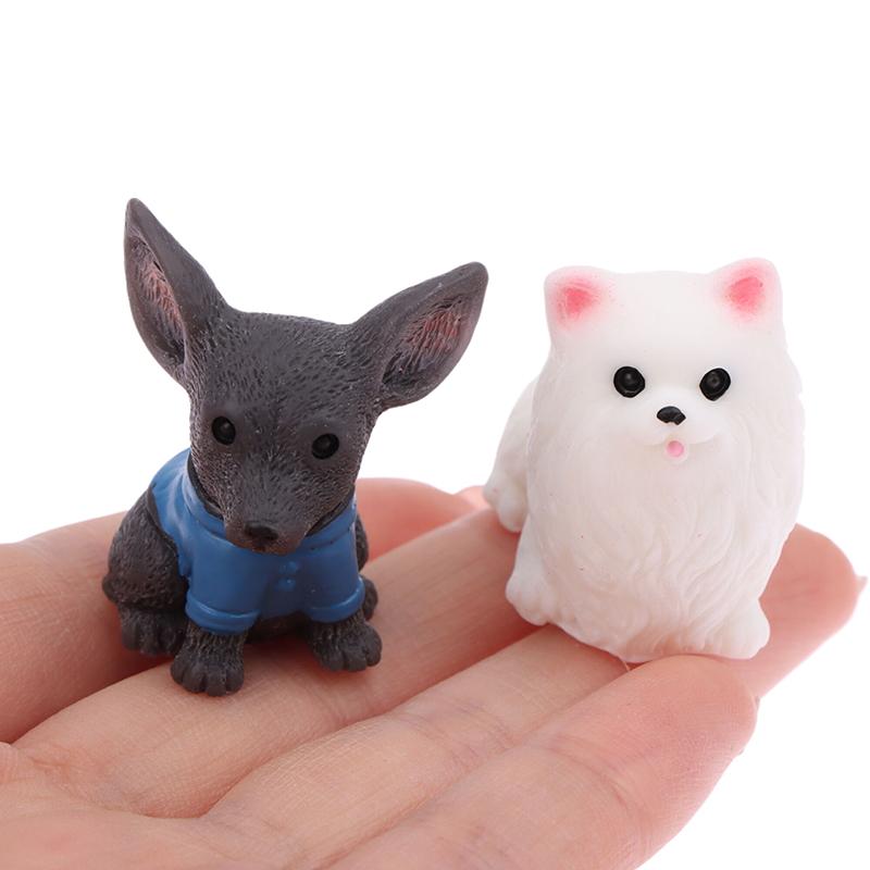 Cute Miniature Dog Figurines Corgi Mini Crafts Realistic Animals Dogs For Micro Landscape Fairy Garden Doll House Accessories