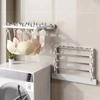 Folding Drying Rack Wall Mounted Space Saving Drying Clip Bathroom Non Perforated Towel Sock Stand Household Balcony Accessory