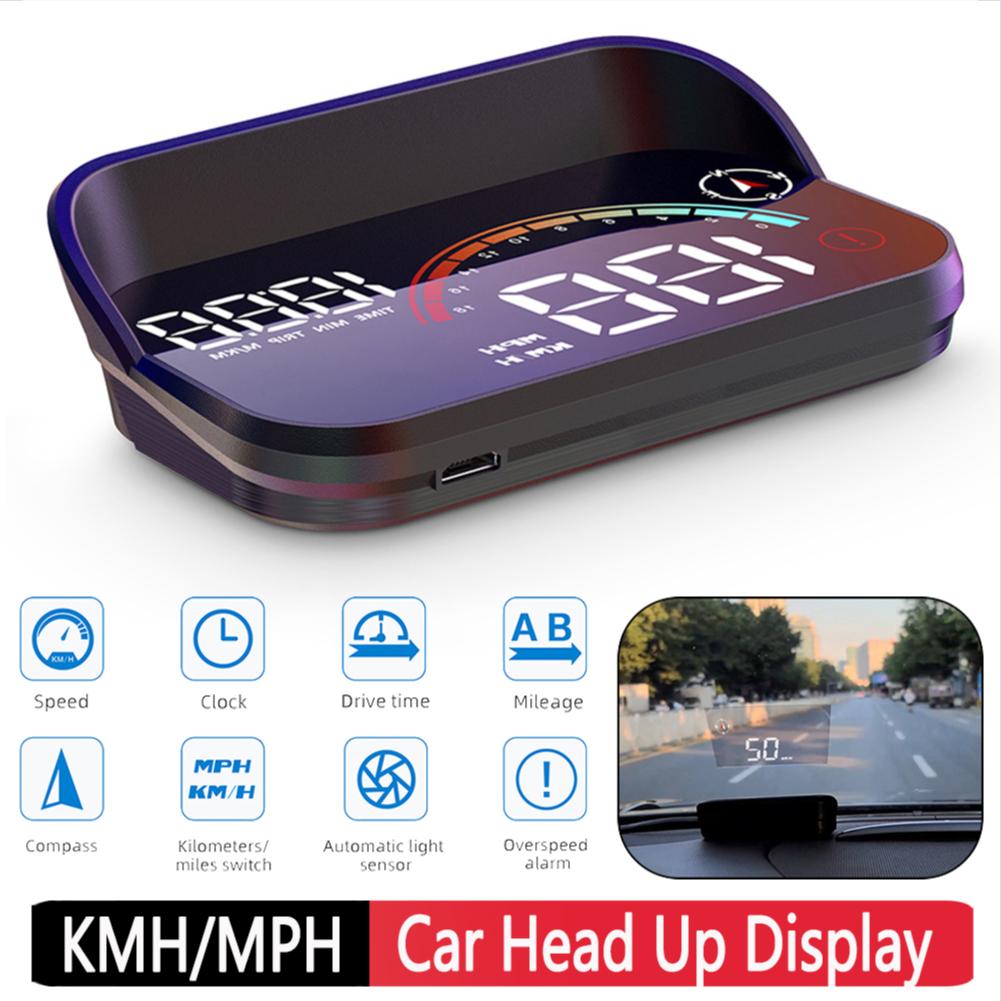 Digital GPS Speedometer Overspeed Alarm Car Head Up Display Speed RPM MPH HUD GPS Speedometer Projector with Odometer LCD
