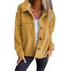 Winter Women Jacket with Double Pockets Thick Fleece Button Closure Cardigan Long Sleeves