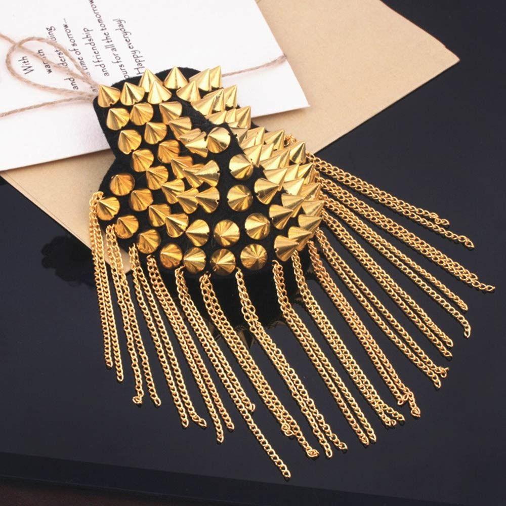 Classical Tassel Epaulette Rivet Shoulder Jewelry Vintage Clothing Accessories Club