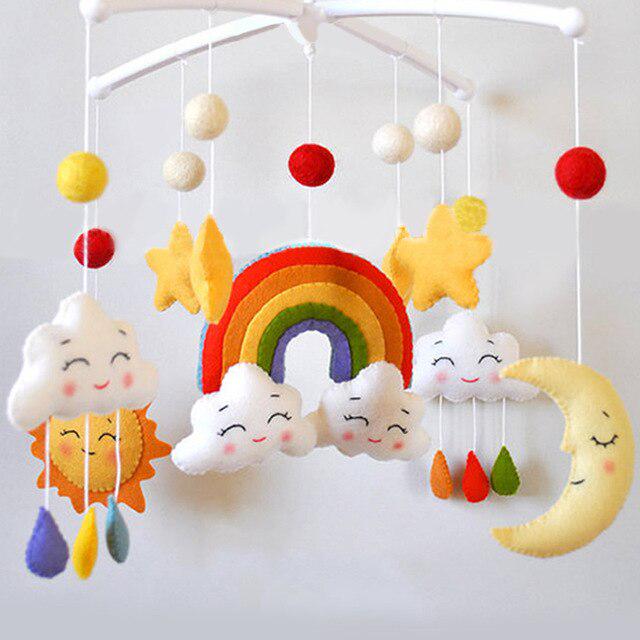 Baby Toys 0-12 Months DIY Rattles Baby Mobile For Crib Cartoon Bed Bell Material Package Pregnant Handmade Rattle Toys For Kids