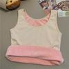 Winter Women Thermal Vest Seamless Plush Fast Temperature Lock Round Neck Slim Fit Elastic