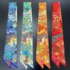 Women Scarf Luxury Design Animal Silk Scarf Fashion Hair Headband Foulard Skinny Bag Scarves Neckerchief Skinny