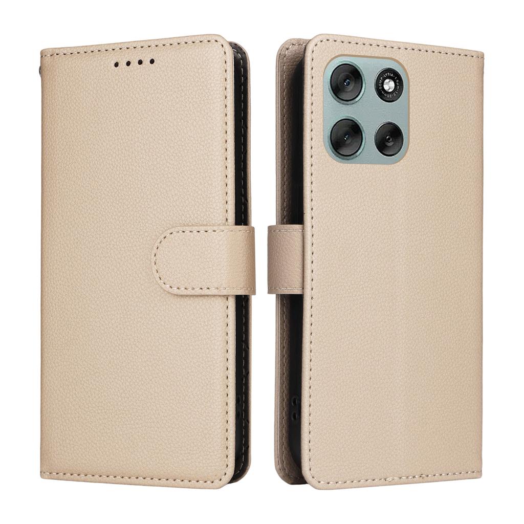 For Motorola Moto G56 5G Case RFID Blocking 3 Card Slots PU Leather Phone Cover with Wrist Strap