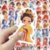 60PCS Antique-style Cartoon Girl Stickers with A Vintage Chinese Aesthetic, Ideal for Creative Decoration of Desktops, Laptops, and Scrapbooks