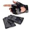 1Pair Women Punk Short Leather Gloves Half Finger Fingerless Gloves Fashion Lady Handsome Black Gloves