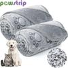 Pet Blanket Soft Fluffy Dog Blanket for Dogs Cats Warm Cozy Dog Sleeping Mat Cartoon Pattern Flannel Cat Sheets Pet Supplies