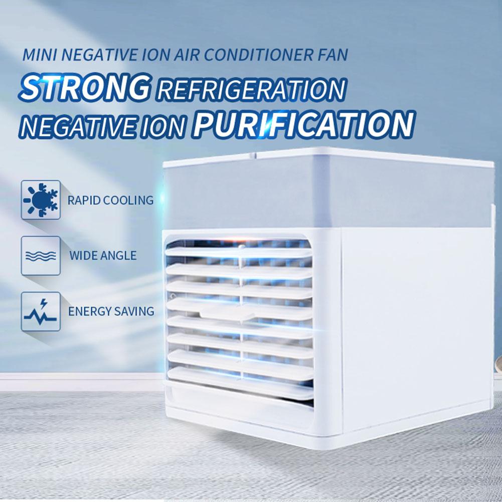 Portable Electric Air Conditioner Fan Humidifier Purifier Air Cooler Fan Desktop Usb Mini Fan With Lights For Office Home Room