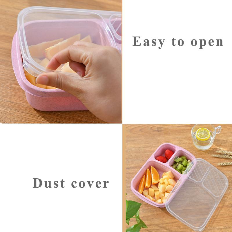 Wheat Straw Lunch Box Microwave Compartment Dinnerware Food Storage Container Lunch Box for Kids Healthy BPA Free Bento Boxes