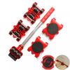 Furniture Mover Set Furniture Mover Tool Heavy Stuffs Moving Transport Lifter Wheel Roller Professional Bar Hand Tools 5 Pcs Set LXY