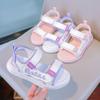 Girls Beach Shoes Hook&loop Non-slip Soft Comfortable Children Sandals Open Toes 2025 Summer Kids Princess Shoes Sweet Trendy