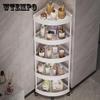 3/4/5 Layer Kitchen Storage Rack Triangle Movable Plastic Bathroom Shelf Wheels Space Saving Organizer