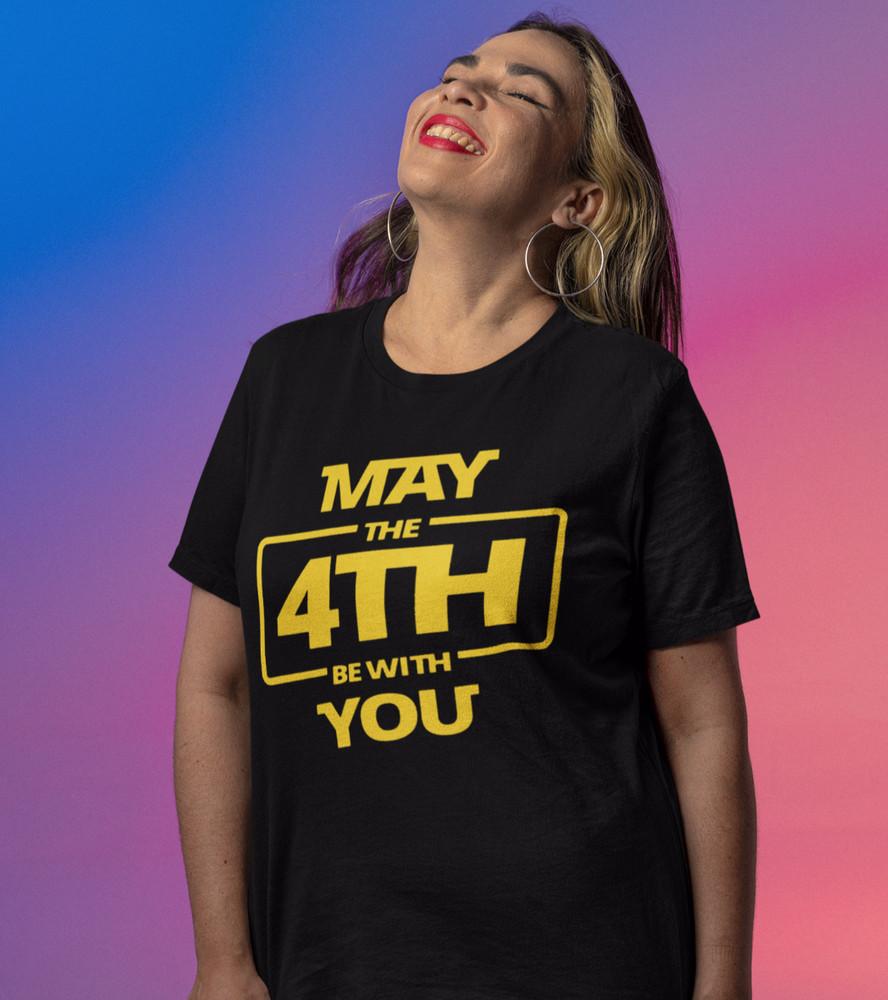 MAY THE 4TH BE WITH YOU Für Star Wars FansBaumwolle Damen Shirt Oversize