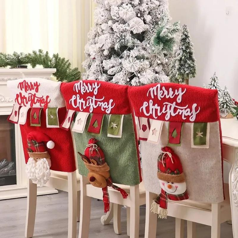 Christmas Chair Decoration Set Home Christmas Decoration Cartoon Chair Set Christmas Decoration Supplies Christma Chair Cover