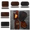 Solid Wood Black Walnut Tea Tray Simple Kitchen Serving Platter Snack Fruit Plate  Teaware Trays