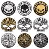 Car & Motorcycle Skull Fuel Tank and Body Stickers with Metal Skull Badge