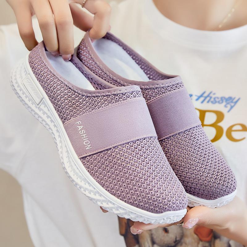 Fashion Women Walking Shoes Cushion Slip-On Orthopedic Diabetic Ladies Platform Mules Mesh Lightweight Slipper Wedge Female Sneaker
