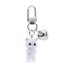 Cute Flocked Cat Keychain Three-Dimensional Love Phone Pendant Headphone Case Charm Bag Decor Car Key Ring Jewelry Gift