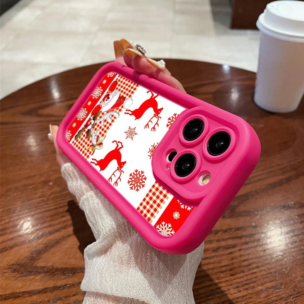 N109 Happy New Year Merry Christmas Design Soft Angel Eyes Phone Cases for iPhone 16 15 14 13 11 Pro Max 8 7 6 Plus 12 Mini XR XS Max Shockproof Cover