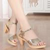 Sandals Female One-line Buckle Strap Summer Fashion Fairy Style Fish Mouth High Heels Medium Heel